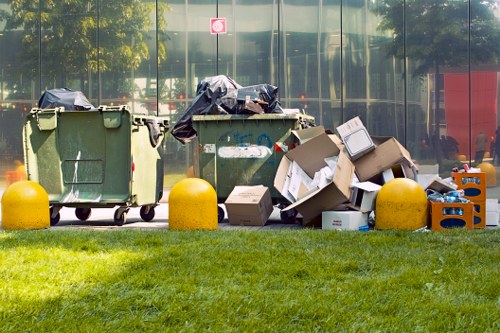 Construction site with cleared waste